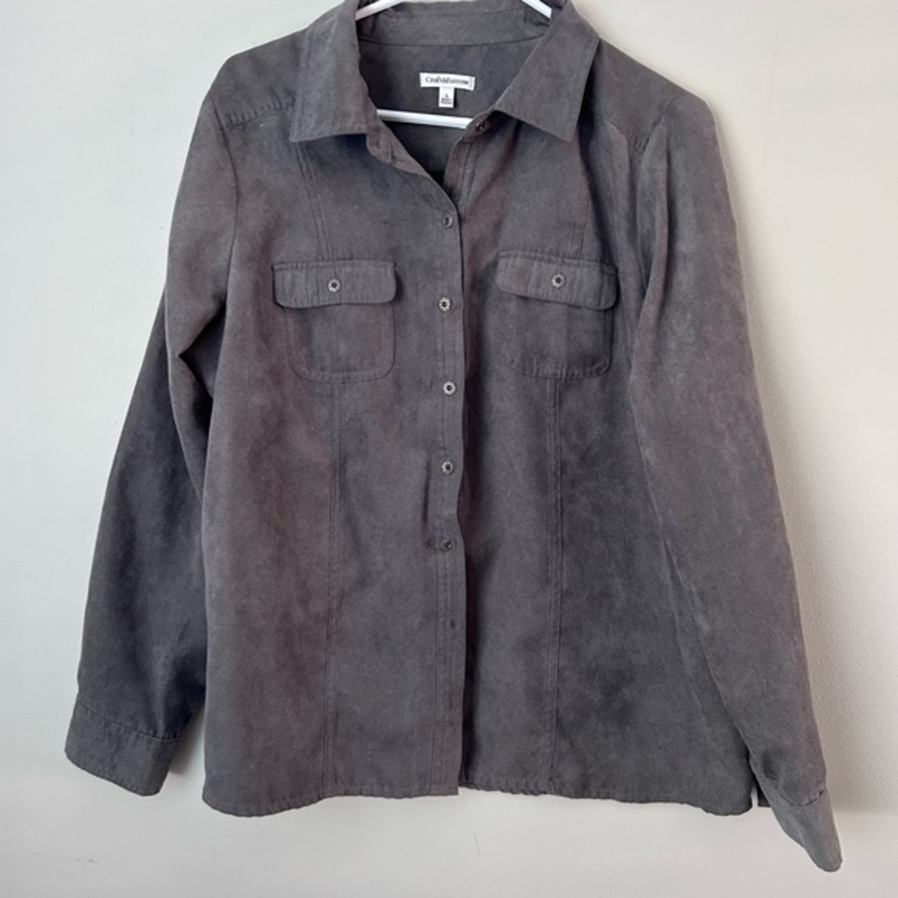 Croft & Barrow Gray Blouse